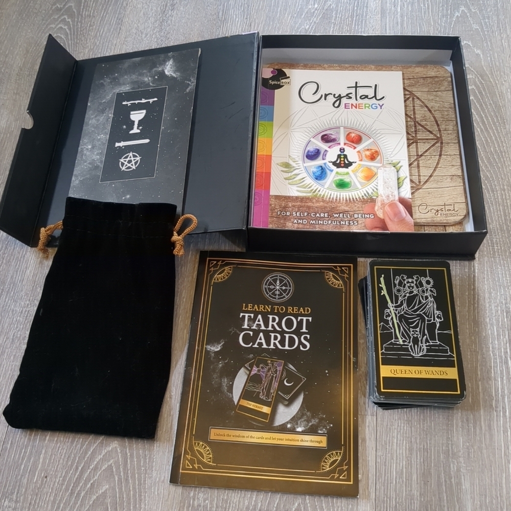 Tarot Card Set 78 Cards Crystal Book Healing Wellbeing Spirituality Witch Gypsy